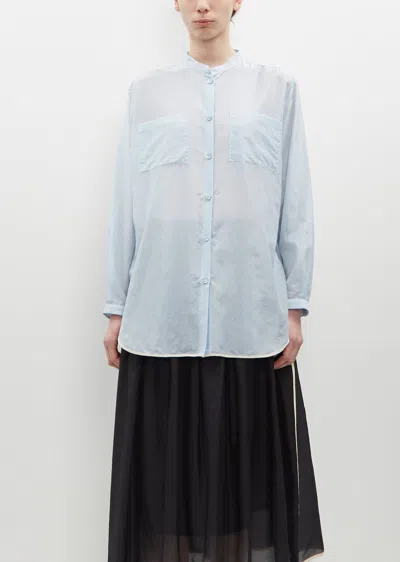 Sara Lanzi Cotton Silk Voile Oversized Shirt In Baby Blue