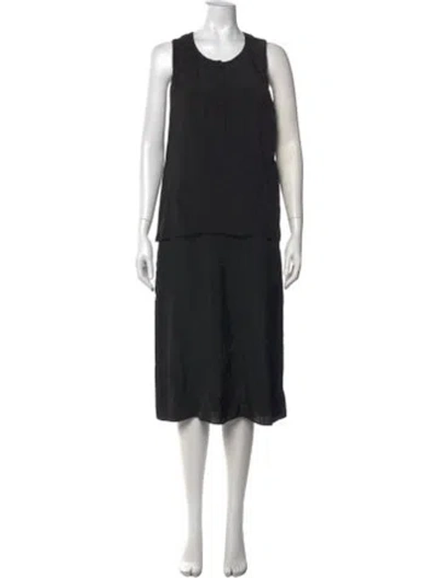 Pre-owned Sara Lanzi Crew Neck Knee-length Dress In Black