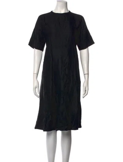 Pre-owned Sara Lanzi Crew Neck Knee-length Dress In Black