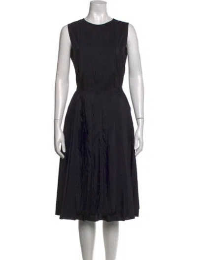 Pre-owned Sara Lanzi Crew Neck Knee-length Dress In Black