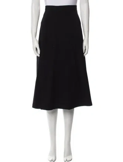 Pre-owned Sara Lanzi Cutout Accent Midi Length Skirt In Black