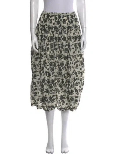 Pre-owned Sara Lanzi Floral Print Midi Length Skirt In Neutral
