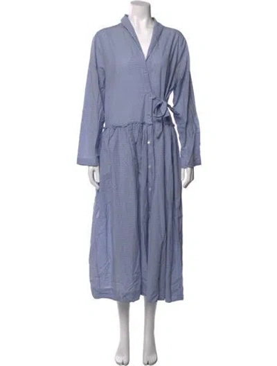 Pre-owned Sara Lanzi Printed Long Dress In Blue