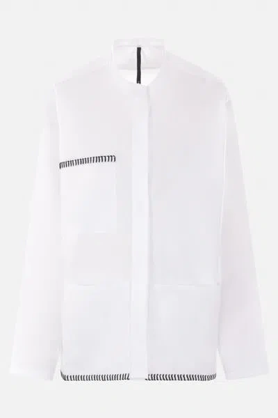 Sara Lanzi Shirts In Optical White + Embroidery