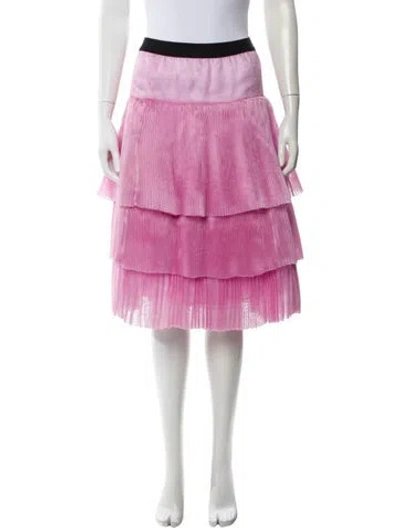 Pre-owned Sara Lanzi Silk Knee-length Skirt In Pink