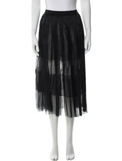 Pre-owned Sara Lanzi Silk Midi Length Skirt In Green
