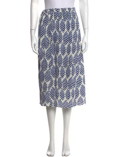 Pre-owned Sara Lanzi Silk Midi Length Skirt In Multicolor