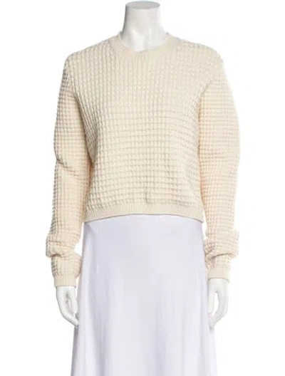 Pre-owned Sara Lanzi Wool Crew Neck Sweater In Neutral