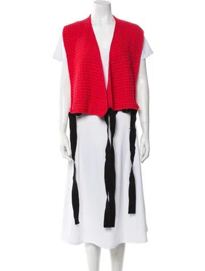 Pre-owned Sara Lanzi Wool Printed Scarf In Red