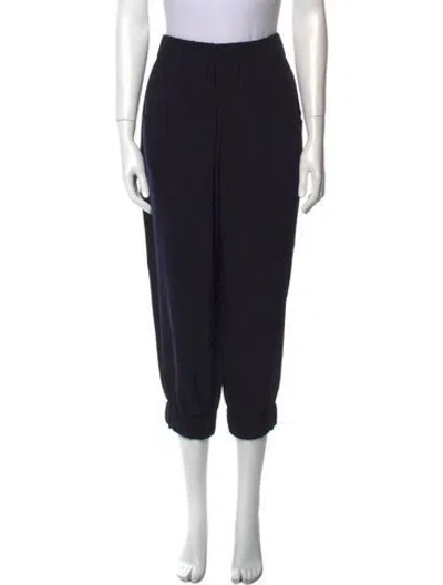 Pre-owned Sara Lanzi Wool Straight Leg Pants In Black