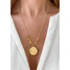 Sara Lashay Ceca Gold Disc Necklace