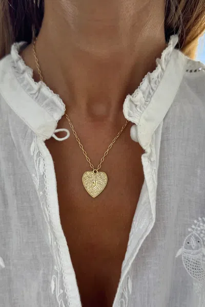 Sara Lashay Del Heart Long Necklace In Gold