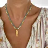 Sara Lashay Gioia Gold Fish Small Turquoise Necklace