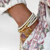 Sara Lashay Grace Bracelet Beige/caramel/purple