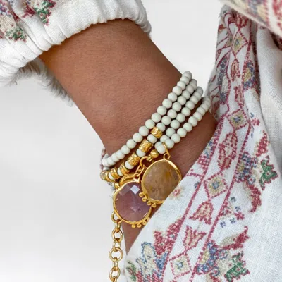 Sara Lashay Grace Bracelet Beige/caramel/purple