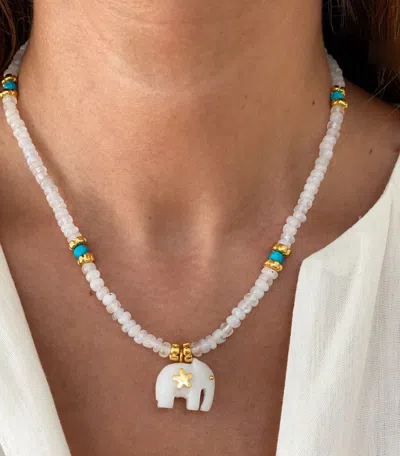 Sara Lashay Hathi White Necklace