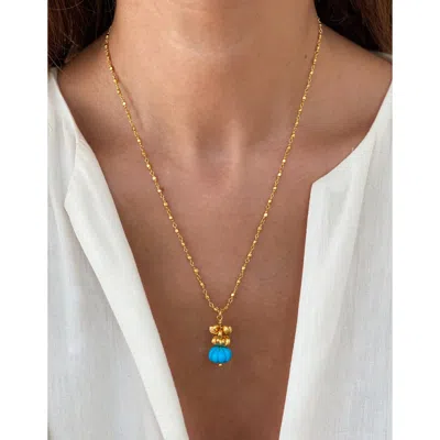 Sara Lashay Heather Gold Blue Necklace