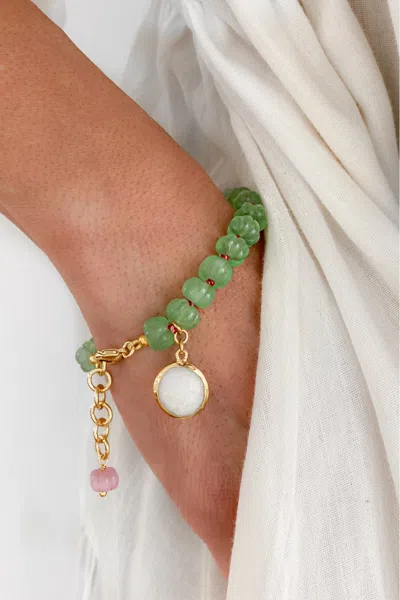 Sara Lashay Leilani Bracelet Green In Gold