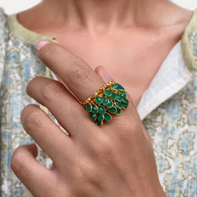 Sara Lashay Pavone Ring Green Onyx
