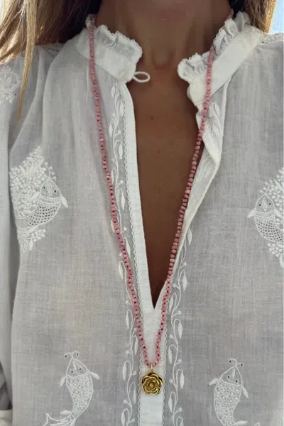 Sara Lashay Rose Necklace Pink