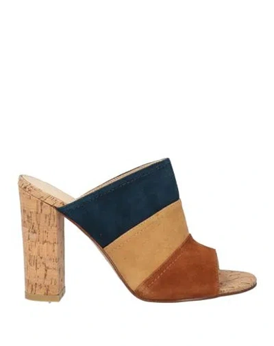 Sara López Woman Sandals Tan Size 8 Leather In Brown