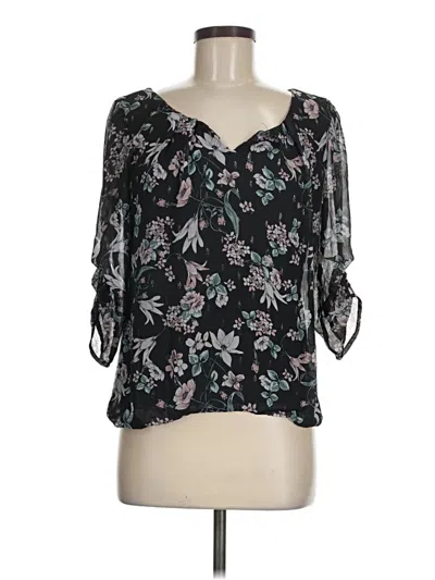 Pre-owned Sara Michelle 3/4 Sleeve Blouse In Black