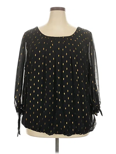 Pre-owned Sara Michelle 3/4 Sleeve Blouse In Black