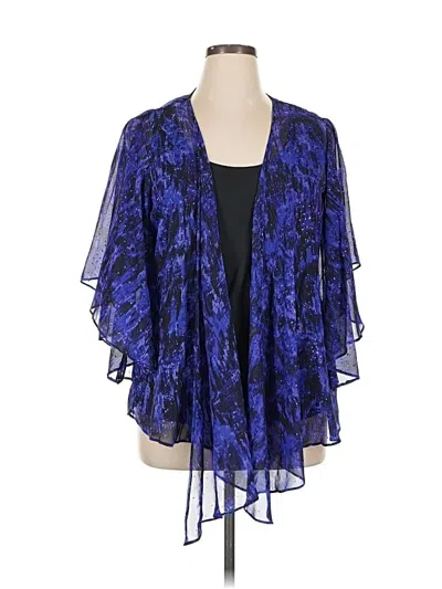 Pre-owned Sara Michelle 3/4 Sleeve Blouse In Blue