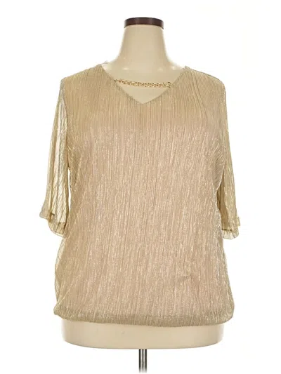 Pre-owned Sara Michelle 3/4 Sleeve Blouse In Gold