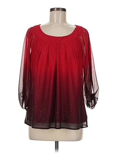 Pre-owned Sara Michelle 3/4 Sleeve Blouse In Red