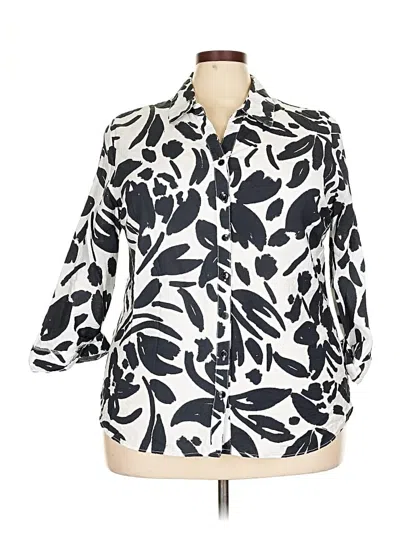 Pre-owned Sara Michelle 3/4 Sleeve Blouse In White