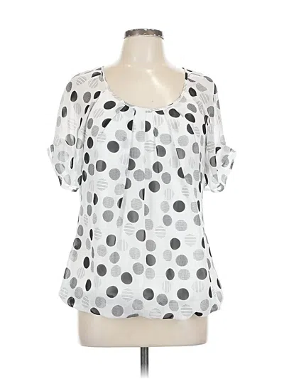 Pre-owned Sara Michelle Short Sleeve Blouse In Silver