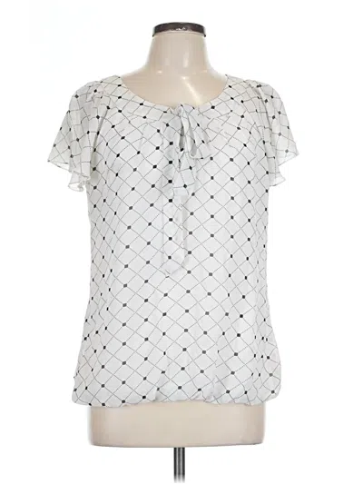 Pre-owned Sara Michelle Short Sleeve Blouse In White