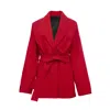 Sara Mirza Women's Neutrals / Red / Yellow Aredra Belted Oversized Short Coat - Red In Red/yellow