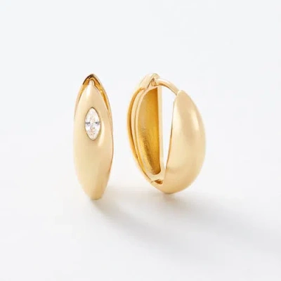 Sara Patino Gardenia Reversible Gold Hoop Earrings