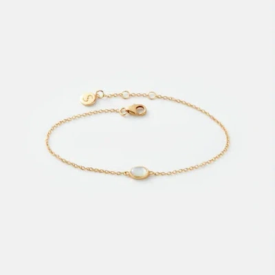 Sara Patino Gold Oval Pearl Bracelet