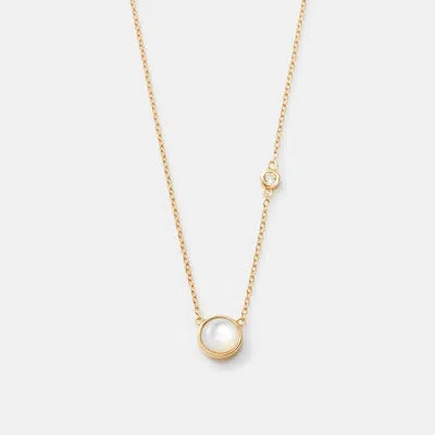 Sara Patino Gold Round Pearl Necklace