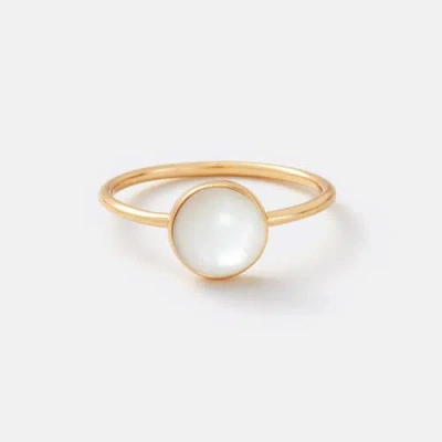 Sara Patino Gold Round Pearl Ring