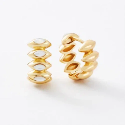 Sara Patino Jasmine Reversible Pearl And Gold Hoop Earrings