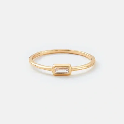 Sara Patino Single Baguette Ring In Gold