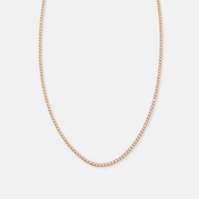 Sara Patino White Topaz Tennis Necklace In Gold