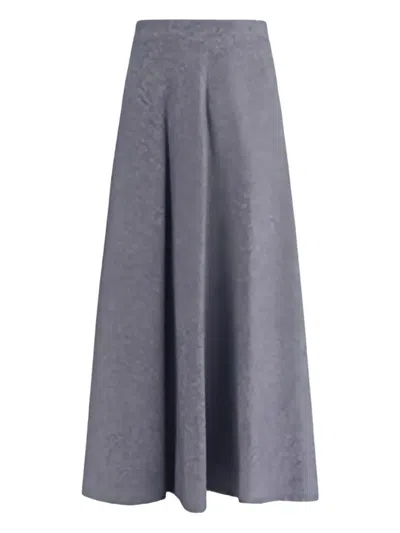 SARA ROKA A-LINE DENIM MIDI SKIRT