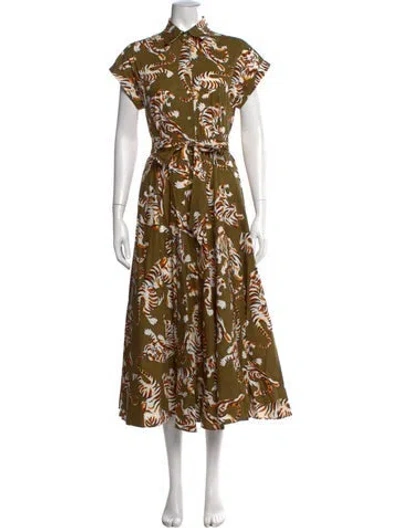 Pre-owned Sara Roka Animal Print Long Dress In Multicolor