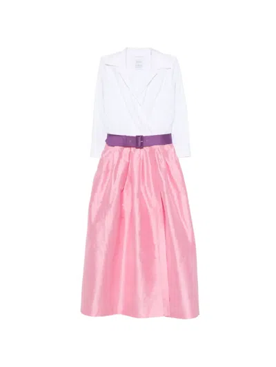 Sara Roka Belted Wrap-style Dress In Blue