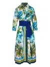 Sara Roka Botanical-print Midi Dress In White