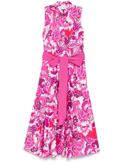 Sara Roka Caryl 85/b Midi Dress In Pink