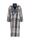 Sara Roka Checked Double-breasted Coat In Gold