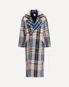 Sara Roka Checked Double-breasted Coat In Multi