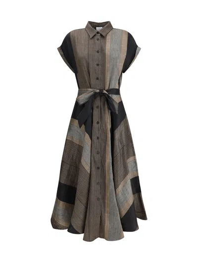 Sara Roka Chemisier Striped Dress