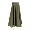 Sara Roka High-waisted Flared Skirt In Gold